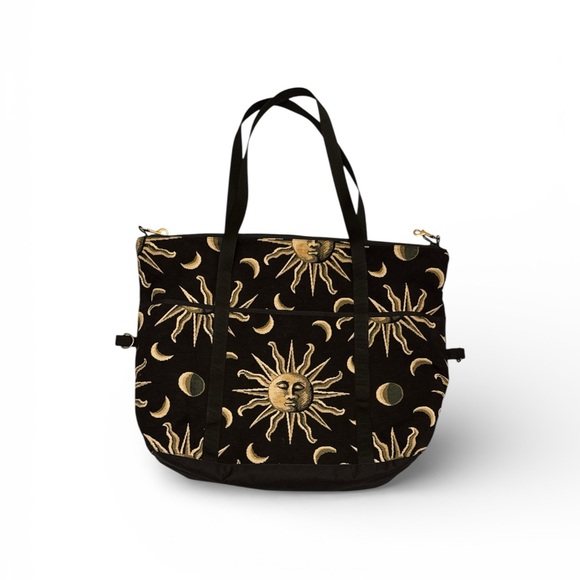 Danny K Beverly Hills Sun & Moon Black Zippered Tote Bag w/ glasses case - Picture 2 of 13